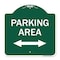 Signmission Parking Area W/ Bidirectional Arrow, Green & White Aluminum Sign, 18" x 18", GW-1818-23467 A-DES-GW-1818-23467 - alternate 1